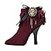 SandT Collection Tassle Bootie High Heel Shoe Jewelry Ring Holder Display - Burgundy