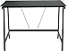 OneSpace Contemporary Glass-Top Desk for Small Spaces, Small Writing Desk, Black