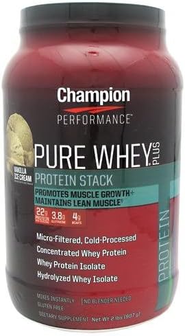 Champion Nutrition Pure Whey Plus - Vanilla Ice Cream - 2 LBS