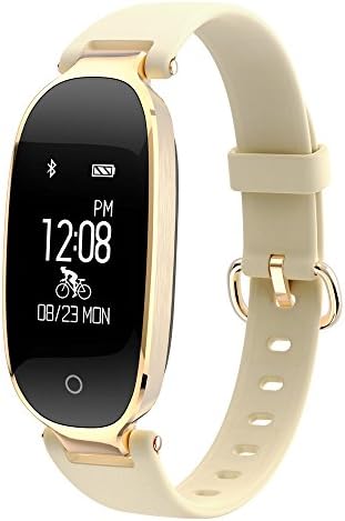 CESSBO SY3 Smart Fitness Bracelet Smart Wristband Women Bluetooth Waterproof Smart Watch Fashion Women Ladies Heart Rate Monitor Fitness Tracker Smartwatch for Android IOS (Gold)