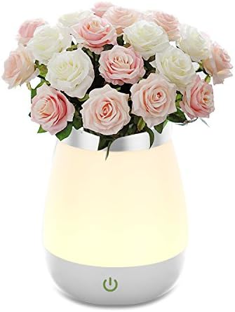 Vase Table Lamp, WAGOLO LED Night Light with Touch Sensor, 3 Brightness Level 2 in 1 Nursery Light