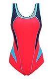 ReliBeauty Womens Hollow Back One Piece Swimsuit Red, 10-12