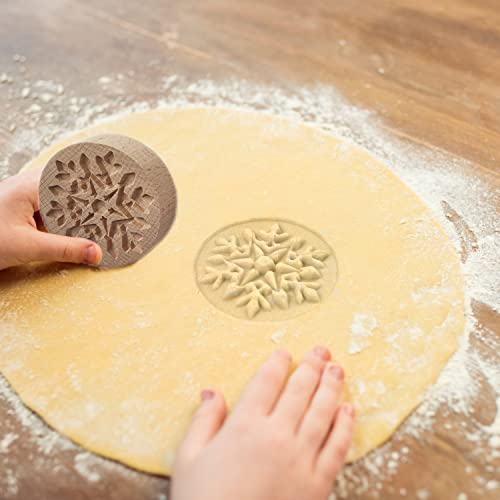 Wooden Cookie Mold Carved Wooden Cookie Stamp Snowflake Cookie Stamp