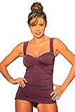 A263 Eggplant Marilyn Tankini Top: 1X \ Bottom: 1X bikinis