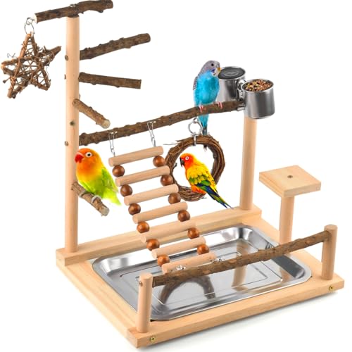 KATUMO Natural Wooden Bird Playground