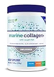 Genuine Health Marine Collagen+, Unflavored Hydrolyzed Collagen Powder, Amino Acid Supplement, Wild Caught Fish, Dairy Free, Gluten Free, Non GMO, Keto and Paleo Friendly, 7.41 Ounce Tub