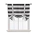 Deconovo Gray Striped Blackout Window Curtains Thermal Insulated Grey and Greyish White Striped Curtains Tie Up Curtains for Bedroom 46W X 63L Gray 1 Panel