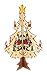 AVELLIM 8-inch 3 Mini Wooden Tabletop Christmas Trees with Center Designs for Christmas Decorations