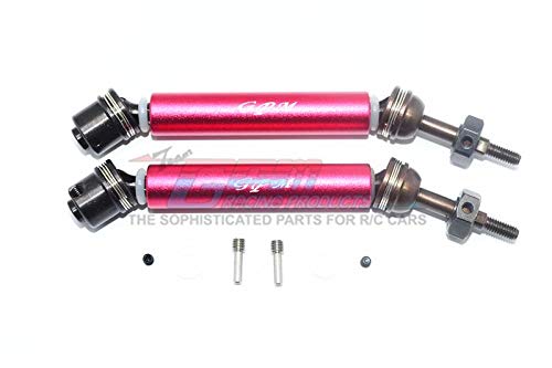 GPM Traxxas Rustler 4X4 VXL (67076-4) Upgrade Parts Harden Steel #45 Rear Axle CVD Drive Shaft with Alloy Body - 1 Pair Set Red