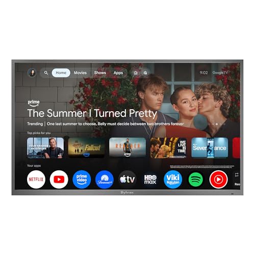 SYLVOX Outdoor TV, 43 inch Smart TV Waterproof Outdoor TVs, 4K Weatherproof Television for Outside, Support Google Assistant, Chromecast, 1000 nit Brightness Partial Sun (Deck Pro 3.0)