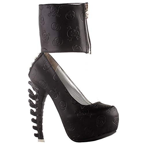 SHOW-STORY-Punk-Skull-Print-Zipper-Ankle-Cuff-Hidden-Platform-Bone-Heel-Club-PupmsLF80667