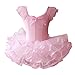CM-CG Little Girls' Short Sleeve Tiered Tutu Ballet Party Dresses 4-5Y, Pink