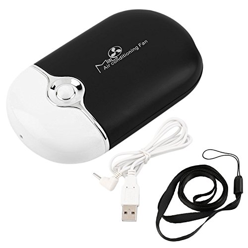 YIMART Portable Rechargeable Electric Bladeless USB Mini Air Conditioning Refrigeration Blower Dryer Fan for Eyelash Extension (Black)