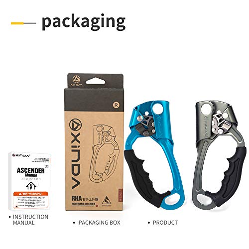 XINDA Climbing Hand Ascender for Arborist Tree Climbing Rigging 8-12mm Rope CE UIAA (Right Hand and Left Hand) (Left-Right(Upgrade)) - Thumbnail 6