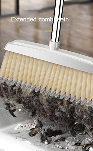 Wuudi 3-delige set bezem en veegschep-wisserbezem, afneembare en opvouwbare bezem en wisserbadkuipset, bezem- en… - Afbeelding 6
