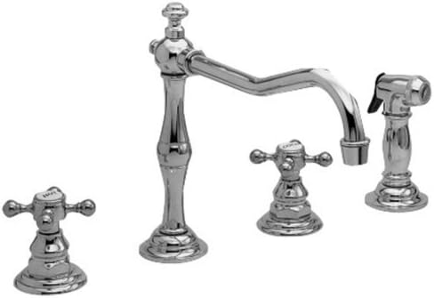 Newport Brass 943 Chesterfield Double Handle Widespread Kitchen Faucet with Side, Polished Chrome by Newport Brass