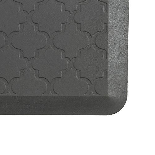 EverGrace Comfort Floor Mat Lattice Pattern PU Anti-fatigue Kitchen Rug Ergonomically Engineered Standing Mats for Kitchens or Office W20" x L30" x H3/4"(Gray)
