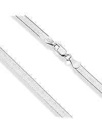 MiaBella - Cadena de plata de ley 925 italiana maciza de 0.177 in con espiga plana para hombre y mujer, 16.0 in, 18.0 in, 20.0 in, 22.0 in, 24.0 in