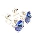 pewterhooter 925 Sterling Silver stud earrings for women made with sparkling Light Blue crystal from Swarovski®. London gift box. Hypoallergenic & Nickle Free Jewellery for Sensitive Ears