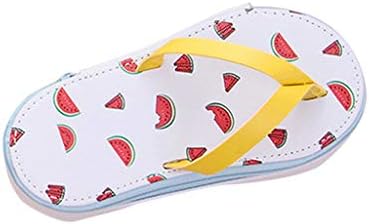 Dsood Pen Pencil Case Durable Stationery Multifunction PU Cosmetic Makeup Pouch Bag, Cute Fruit Flip Flop Design