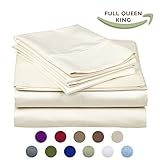 High Strength Natural Bamboo Fiber Yarns Egyptian Comfort 1800 Thread Count 4 Piece KING Size Sheet Set, IVORY Color