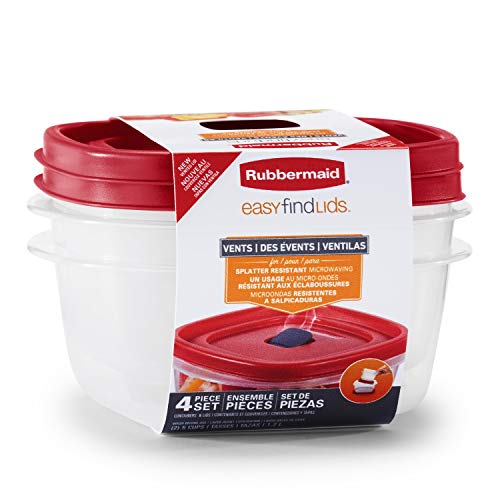 Rubbermaid Easy Find Lids 5Cup Food Storage and Organization Containers and Lids, 2Pack, Racer