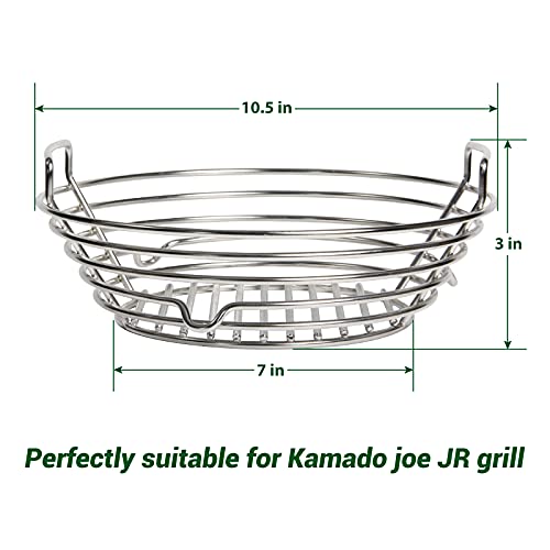 Vankey Charcoal Basket for Kamado Joe JR，Heavy Duty Stainless Steel