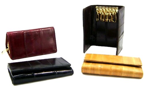 Eel Skin Key Case - Style mwE312 BURGUNDY