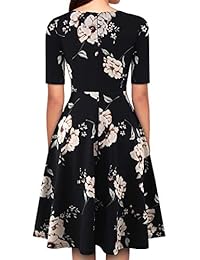 YATHON - Vestido de fiesta para mujer, estilo vintage, plisado