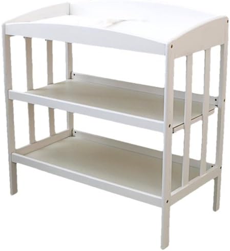 LA Baby 3 Shelf Wooden Changing Table, White (Discontinued by Manufacturer)