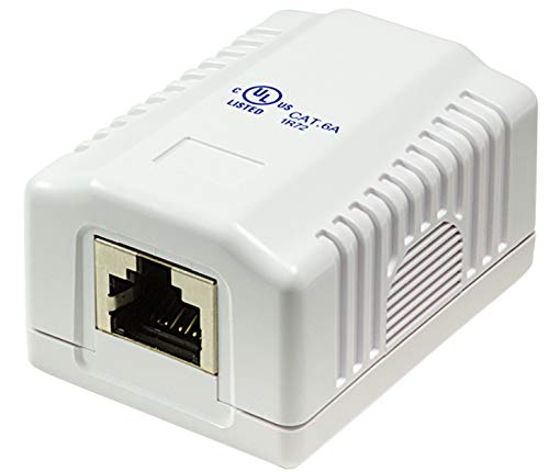 odedo CAT6A 10 Gigabit 500 MHz Network Socket 1x RJ 45 Fully Shielded for 10 Gigabit Pure White