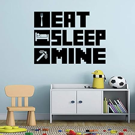 hllhpc Etiqueta casera Creativa Comer Sleep Mine Gamer Extraíble ...