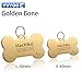YVYOO Custom Dog Collar Stainless Steel Dog cat tag Free Engraving Pet Dog Collar Accessories ID tag Name Telephone Personalized (Golden Bone, M)