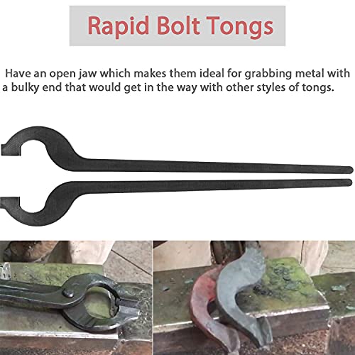 Blacksmith DIY Rapid Tongs Bundle Set with Rivets Rapid Flat Jaw/Slot