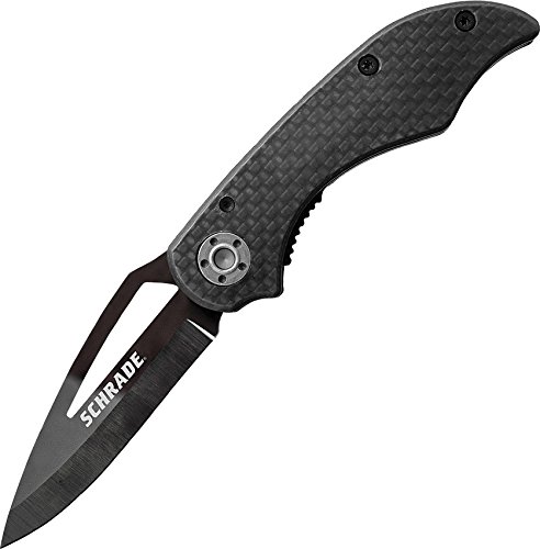 Schrade SCH405 5.6in Ceramic Folding Knife with 2.4in Drop Point Blade and Carbon Fiber Handle for Outdoor Survival, Tactical, Camping and EDC