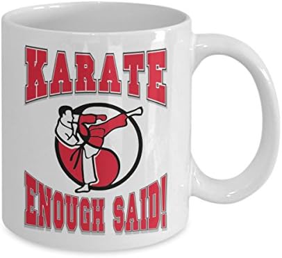 Karate Coffee Mug - "Karate.... Enough Said!" - Amazing Present Idea For Him or Her - Great Quality Ceramic Cups For Coffee, Tea, Milk &amp; More - 11oz (Red)