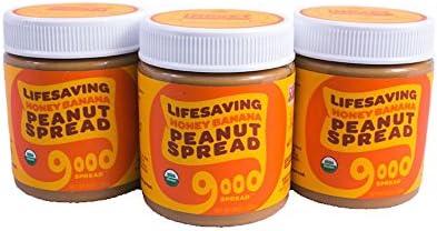 Good Spread Organic Honey Banana Peanut Butter - USDA Certified Organic, Non-GMO, 10 oz. Jar (3 Pack)