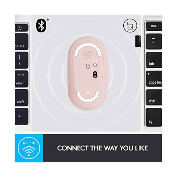 Logitech Pebble Wireless Mouse with Bluetooth or 2.4 GHz Receiver, Silent, Slim Computer Mouse with Quiet Clicks, for…