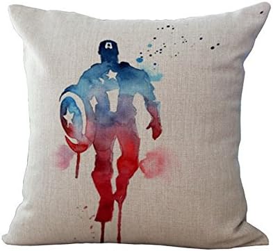 Super Heroes X Men Thicker Cotton &amp; Linen Pillowcase Decorative Throw Pillow Cover (captain america)