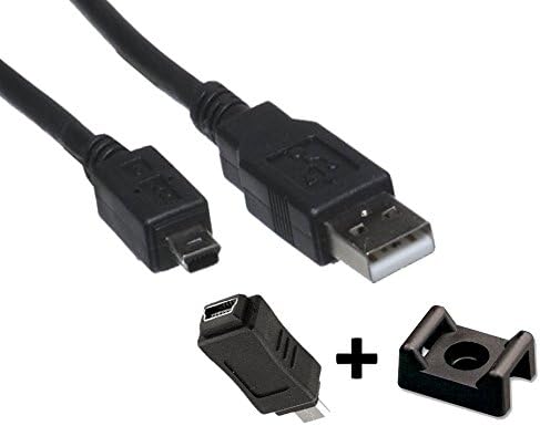 Compatible for Celkon i9 Smartphone-6ft Mini B Cable+Micro M to Mini B 5-Pin F Adapter