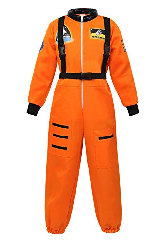 Famajia Boys Kids Children Astronaut Role Play Jumpsuit Dress up Costume Orange 2X-Large