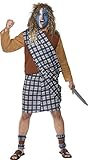 Smiffy's Men's Brave Scotsman Costume, Tartan, Top, Kilt with Sash and Leg Ties, Tales of England, Serious Fun, Size L, 31114