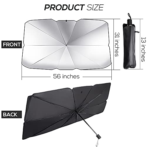 Ankuka Car Windshield Sun Shade Umbrella, Blocks UV Rays Reflecting