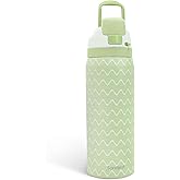 Wave Insulated Stainless Steel Water Bottle with Straw for Sports and Travel, 32oz, Gifts for Women Girls Friends Teens Birthday Christmas