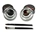 Frola 2 In 1 Long-wear Gel Eyeliner Smudge-proof & Waterproof, Last for All Day Long, 2 Pieces Eye Makeup Brushes Included (3# Black+Brown)