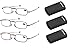 SOOLALA Metal Aolly Frame Folding Magnifying Compact Reading Glasses Reader w/Case, 3Pairs, +2.0D
