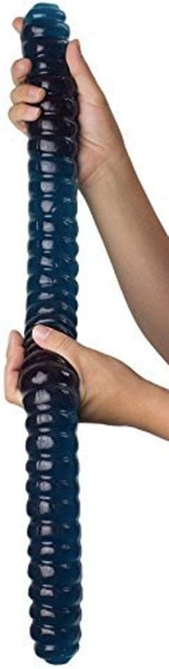 Worlds Largest Gummy Worm 3 Lb Blue Rasberry Blue 48 Ounces