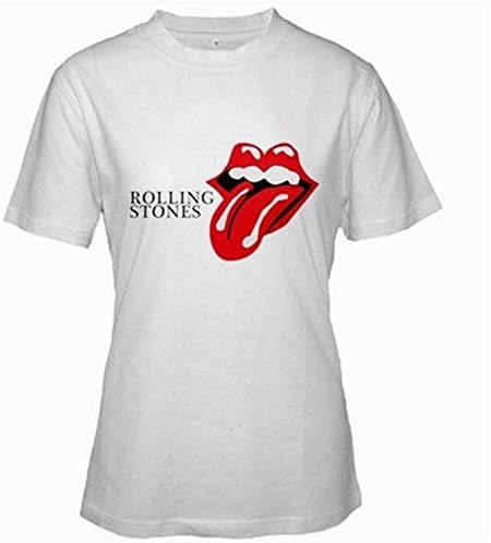 Funny T-Shirts Rolling Stones T-Shirt for Adults, Women, Girls- X-Large - White