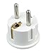 Instapark IPA-20-6P Heavy-duty USA/America Type A (2-Pin) & B (3-Pin) to European Type E & F/Schuko Electrical Wall Outlet/Socket Plug Adapter for Travel, 6-Pack (White)