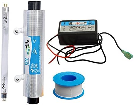 Mypure Uv Waterpurifier Complete Kit with Philips Lamp ,Chamber Barrel, Chok Smps, Teflon Tape and 1/4 2 Connectors